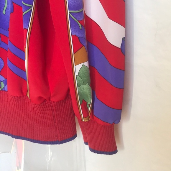 Vintage ladies Robert Janan red floral snap button jacket size Small - Picture 4 of 9